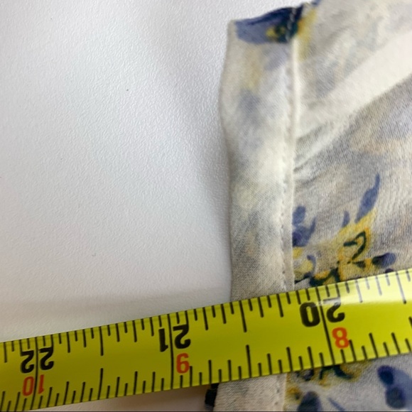 Joie White Floral 3/4 Sleeve Blouse Small - Picture 9 of 11